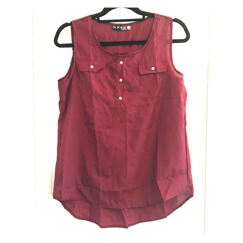NWOT 2/$20 Plum Satin Tank Size XL